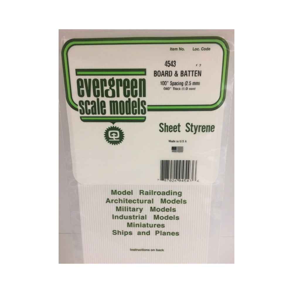 Evergreen 04543 Board and Batten Spacing .100inx6x12L