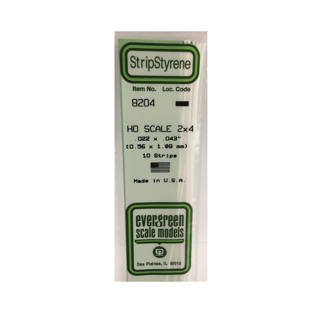 Evergreen 08204 Styrene Strip 0.023 x 0.046 x 14in - 10