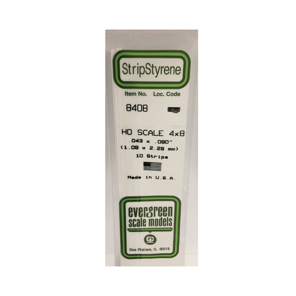 Evergreen 08408 Styrene Strip 0.043 x 0.090 x 14in - 10