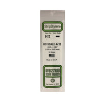 Evergreen 08412 Styrene Strips .043 in x .135in/ 1.1mmx3.4mm (x10)