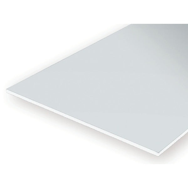 Evergreen 09020 Styrene White Sheets 0.020 x 6 x 12in / 0.51mm x 15cm x 30cm 3pc - Metro Hobbies