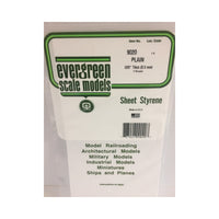 Evergreen 09020 Styrene White Sheets 0.020 x 6 x 12in / 0.51mm x 15cm x 30cm 3pc - Metro Hobbies