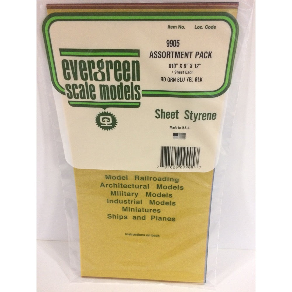 Evergreen Transparent Sheet Assortment 0.010 x 6 x 12in (5)