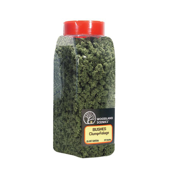 Woodland Scenics FC1644 Bushes Olive Green Shaker 32oz | Metro Hobbies