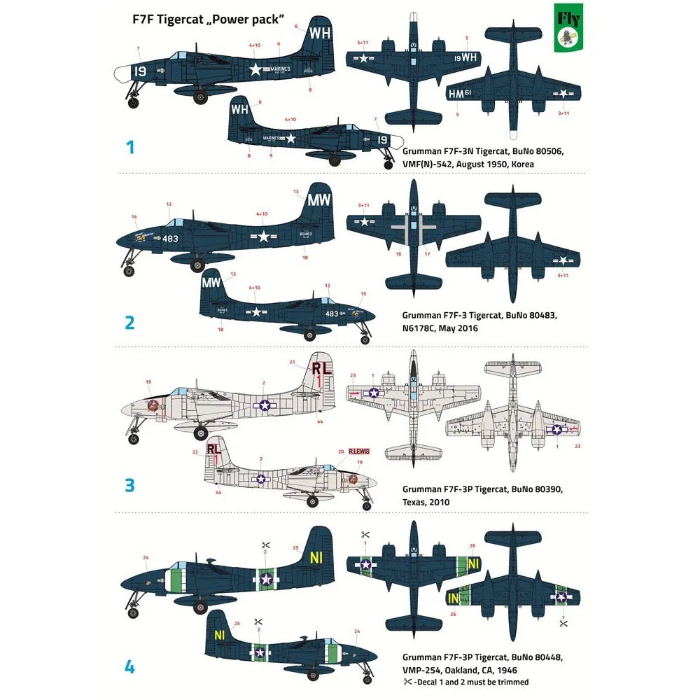 Fly Models 1/72 F7F Tigercat Power Pack 2-in-1
