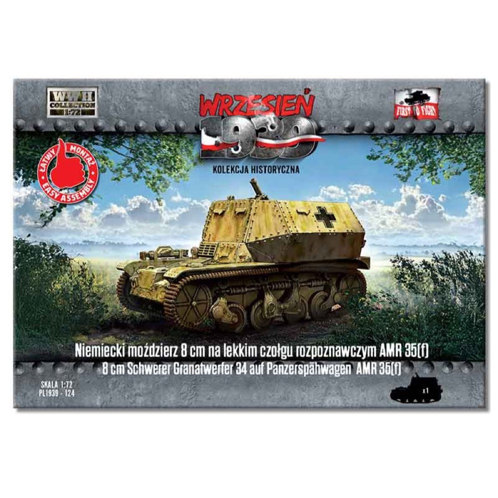 First to Fight 124 1/72 8cm Schwerer Granatwerfer 34 Auf Panzerspahwagen AMR 35(f)