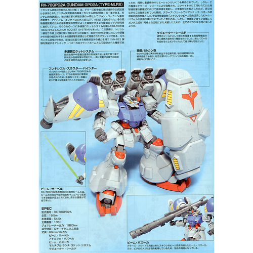 Bandai 5055730 HGUC 1/144 GP02A MLRS Custom Gundam