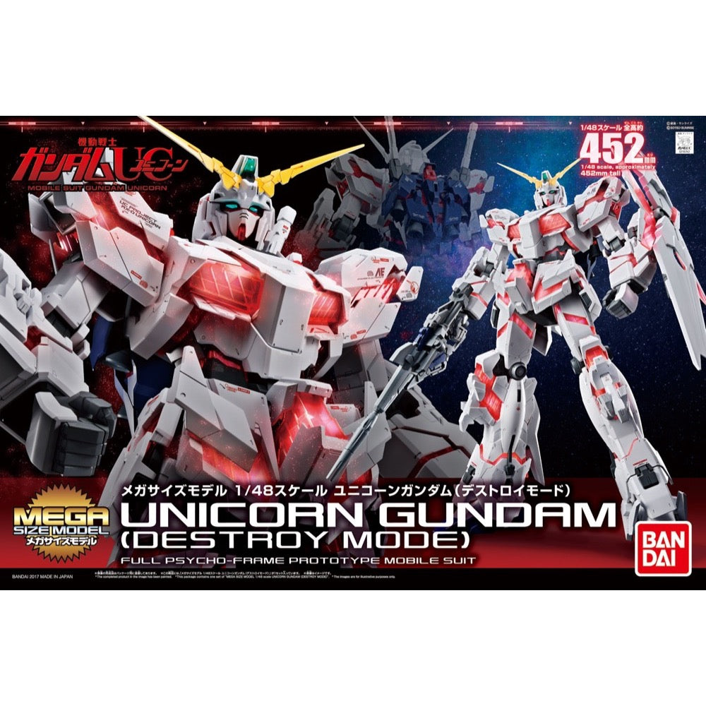 Bandai 5057986 Mega Size 1/48 Unicorn Gundam Destroy Mode |  Hobbies Online
