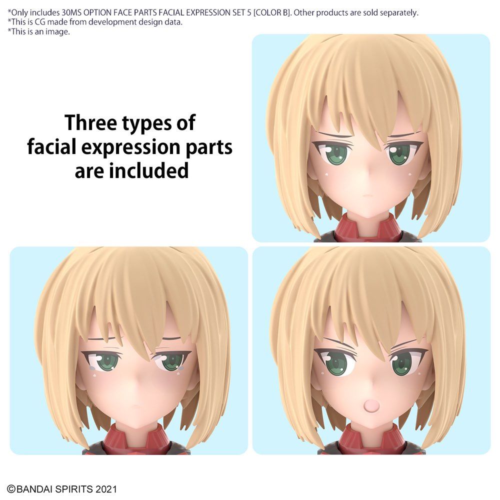Bandai 5061759 Option Face Parts Facial Expression Set 5 (Color B) 30MS