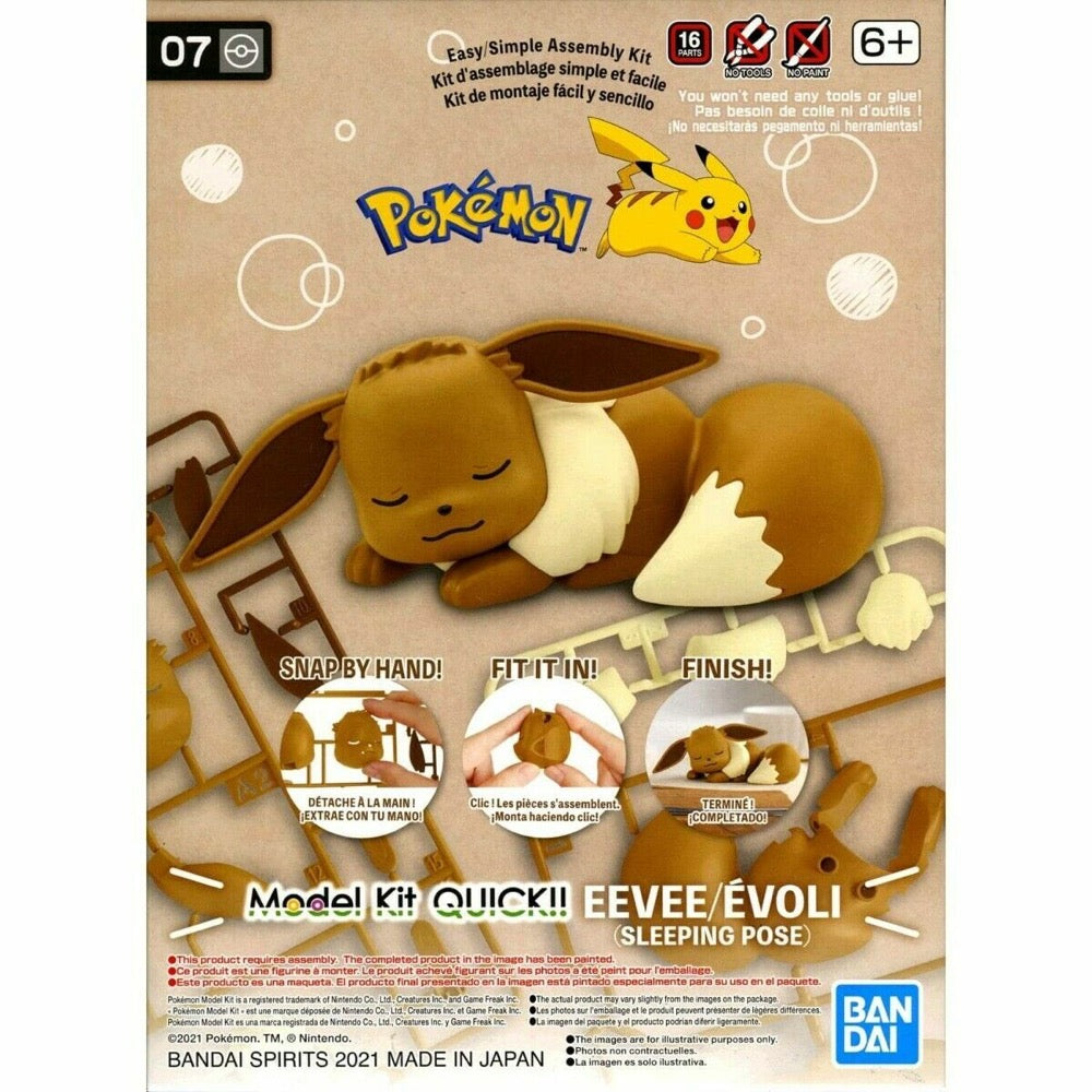 Bandai 5061937 Quick 07 Eevee Sleeping Pose Pokemon Model Kit - Hobbies Online