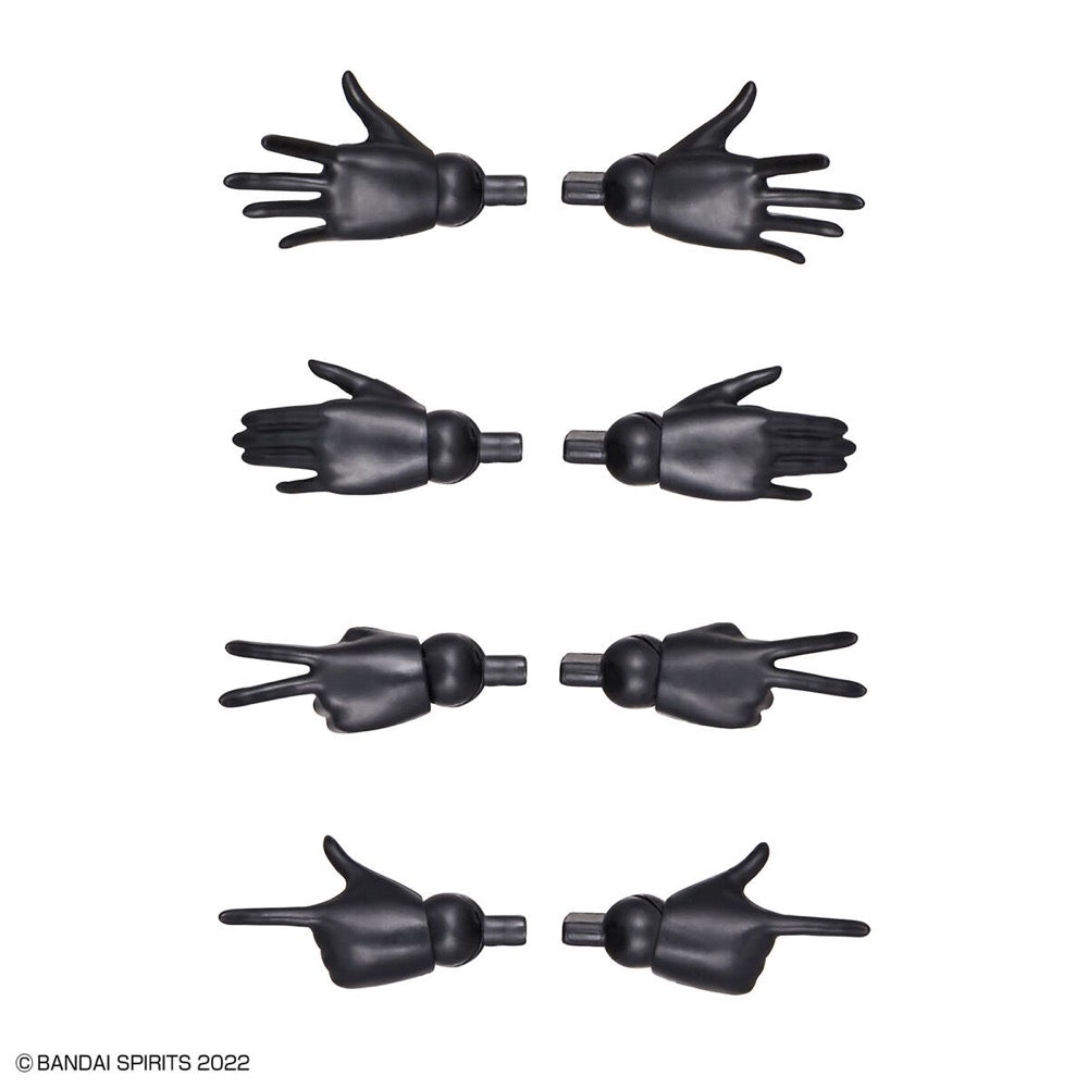 Bandai 5063359 Option Hand Parts White/Black 30MS
