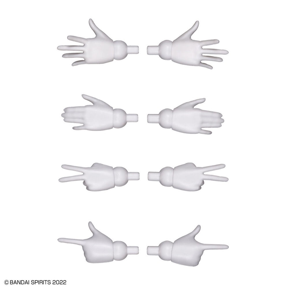 Bandai 5063359 Option Hand Parts White/Black 30MS