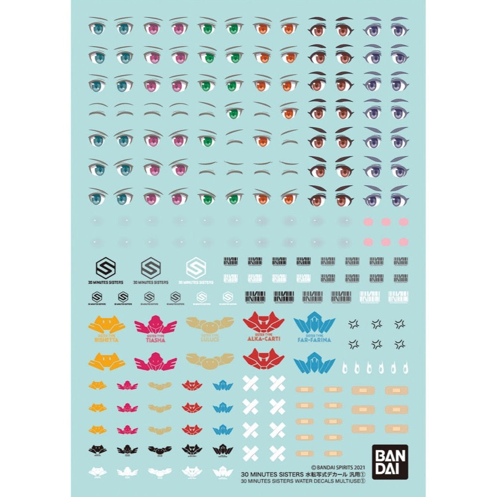 Bandai 5063713 30 Minutes Sisters Water Decals Multiuse 1 30MS