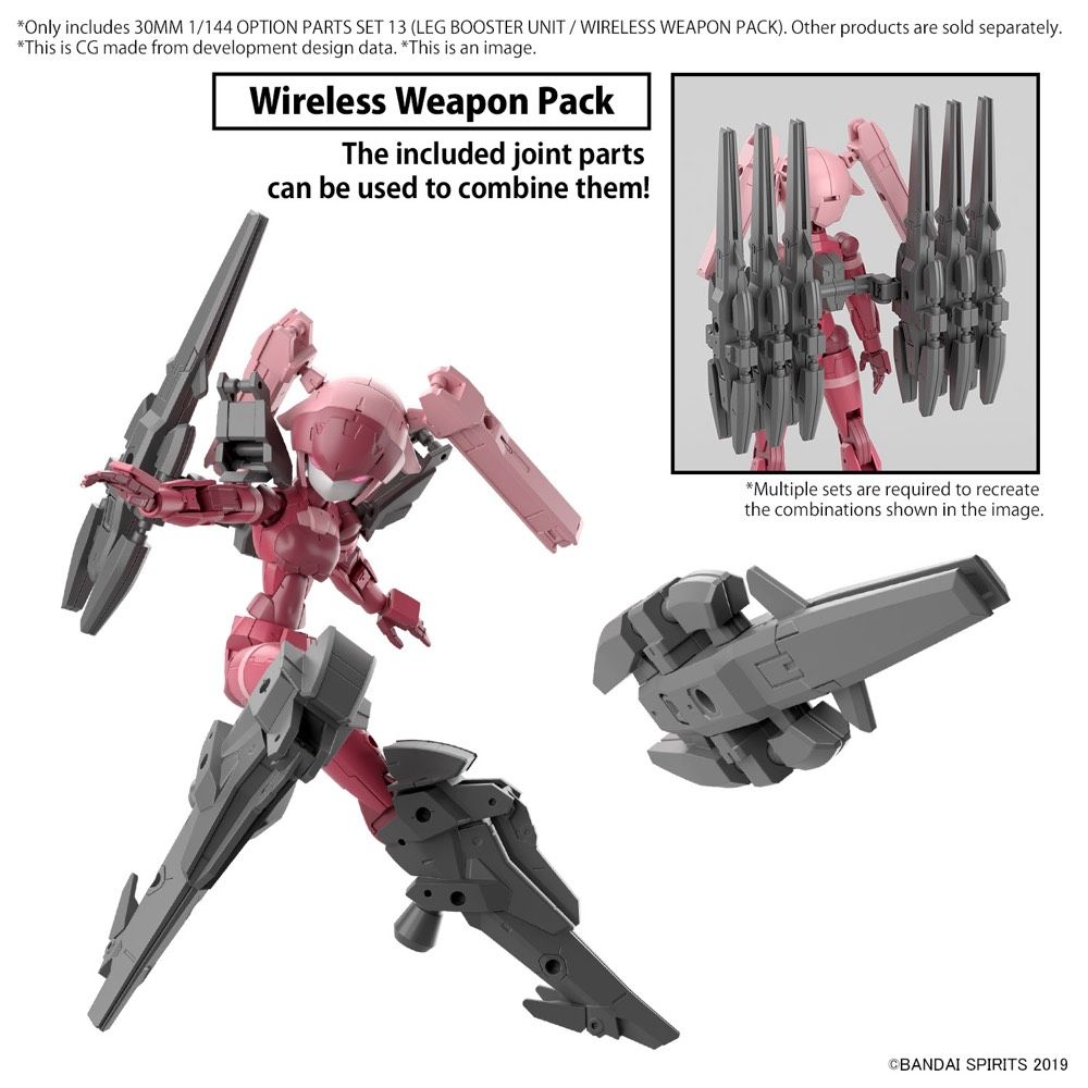 Bandai 5065694 1/144 Option Parts Set 13 (Leg Booster Unit / Wireless Weapon Pack) 30MM