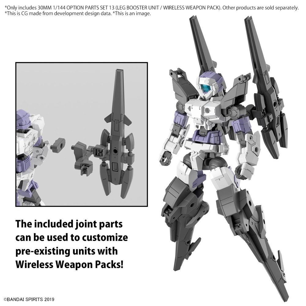 Bandai 5065694 1/144 Option Parts Set 13 (Leg Booster Unit / Wireless Weapon Pack) 30MM