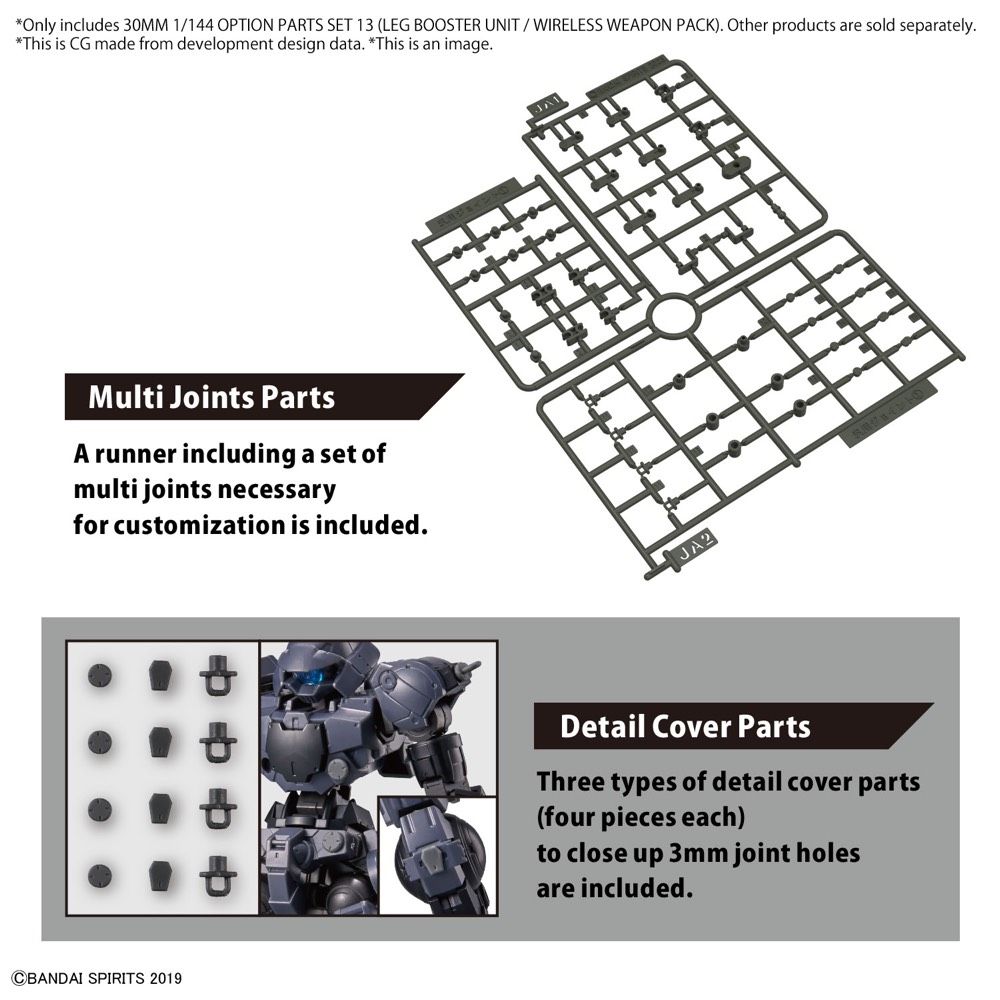 Bandai 5065694 1/144 Option Parts Set 13 (Leg Booster Unit / Wireless Weapon Pack) 30MM