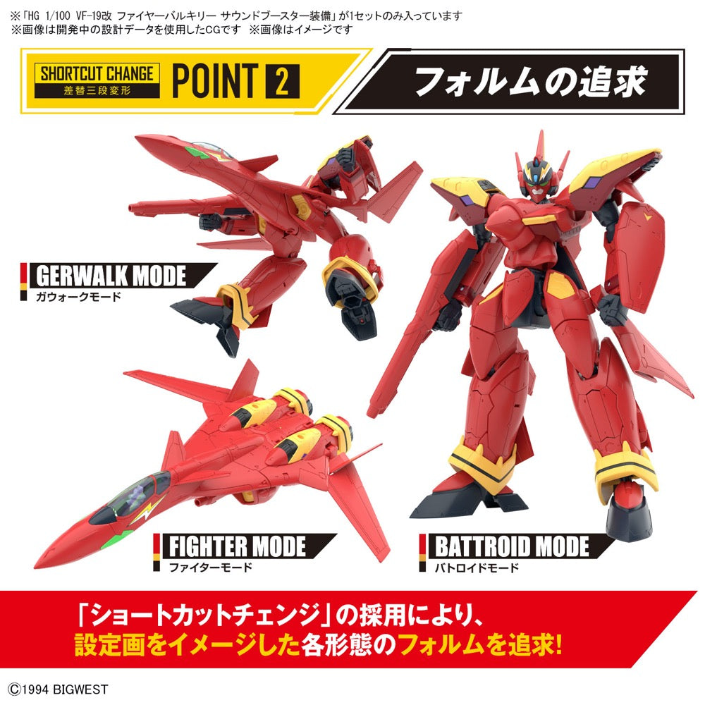 Bandai 50663151 HG 1/100 VF-19 Custom Fire Valkyrie With Sound Booster