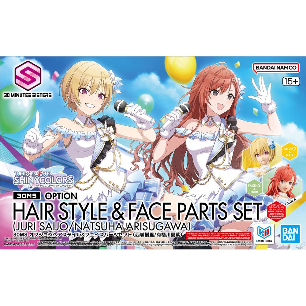 Bandai 5072524 Option Hair Style & Face Parts Set (Juri Saijo/Natsuha Arisugawa) 30MS
