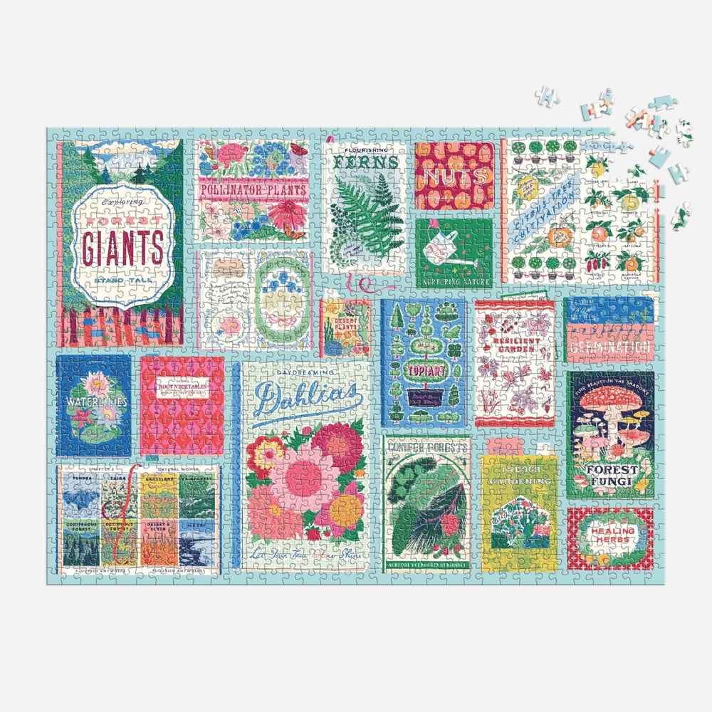 Galison Ever Upward Botanist Bookshelf 1000pc Jigsaw Puzzle