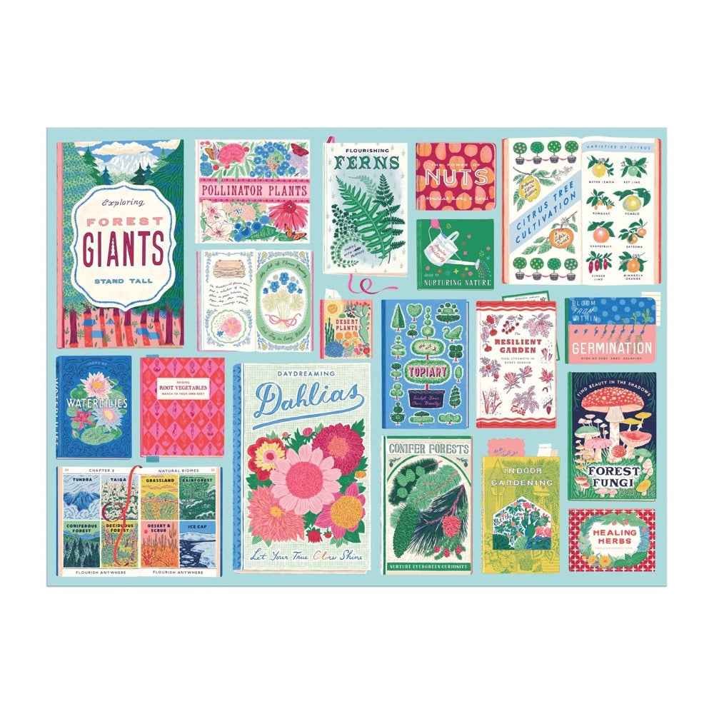 Galison Ever Upward Botanist Bookshelf 1000pc Jigsaw Puzzle