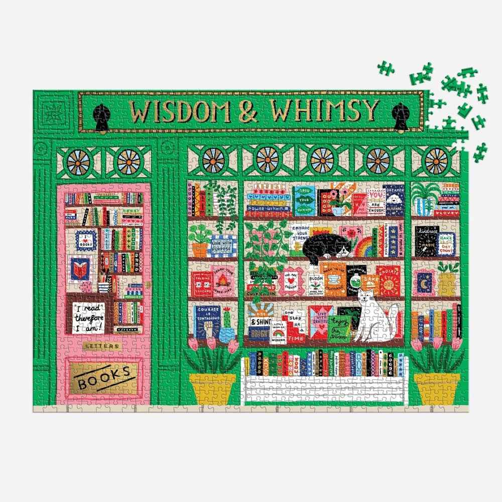 Galison Wisdom and Whimsy Bookshop Foil 1000pc Jigsaw Puzzle