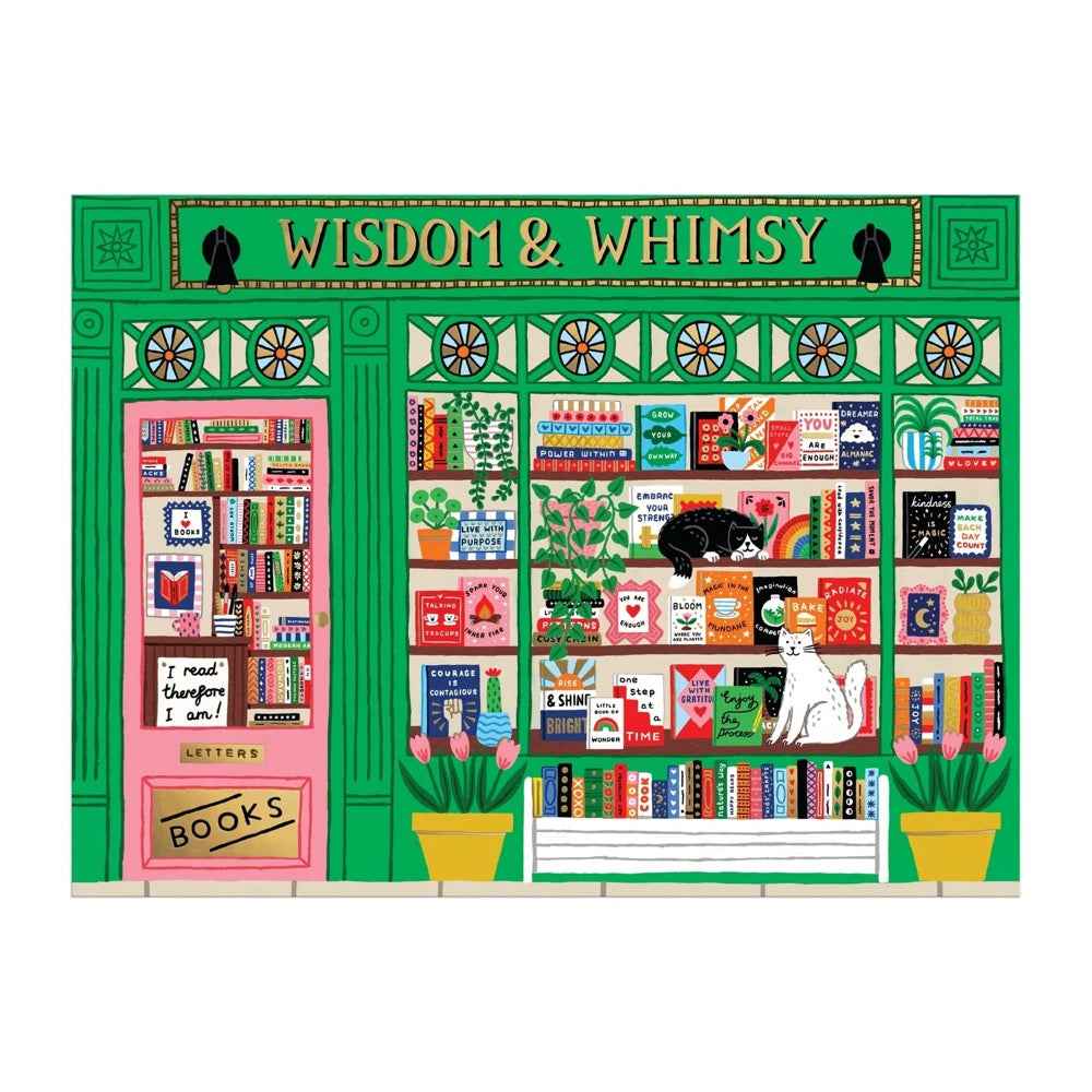 Galison Wisdom and Whimsy Bookshop Foil 1000pc Jigsaw Puzzle