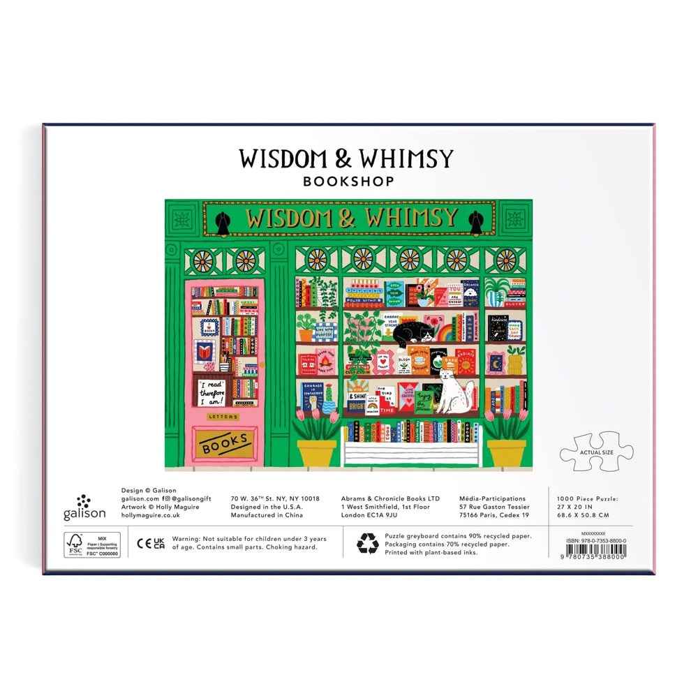 Galison Wisdom and Whimsy Bookshop Foil 1000pc Jigsaw Puzzle
