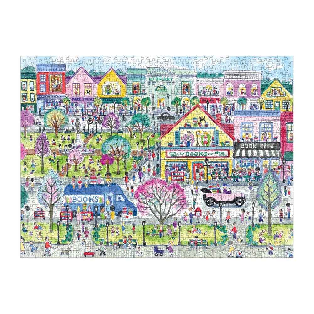 Galison Michael Storrings Book Town 1000pc Jigsaw Puzzle