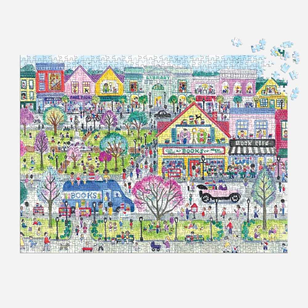 Galison Michael Storrings Book Town 1000pc Jigsaw Puzzle