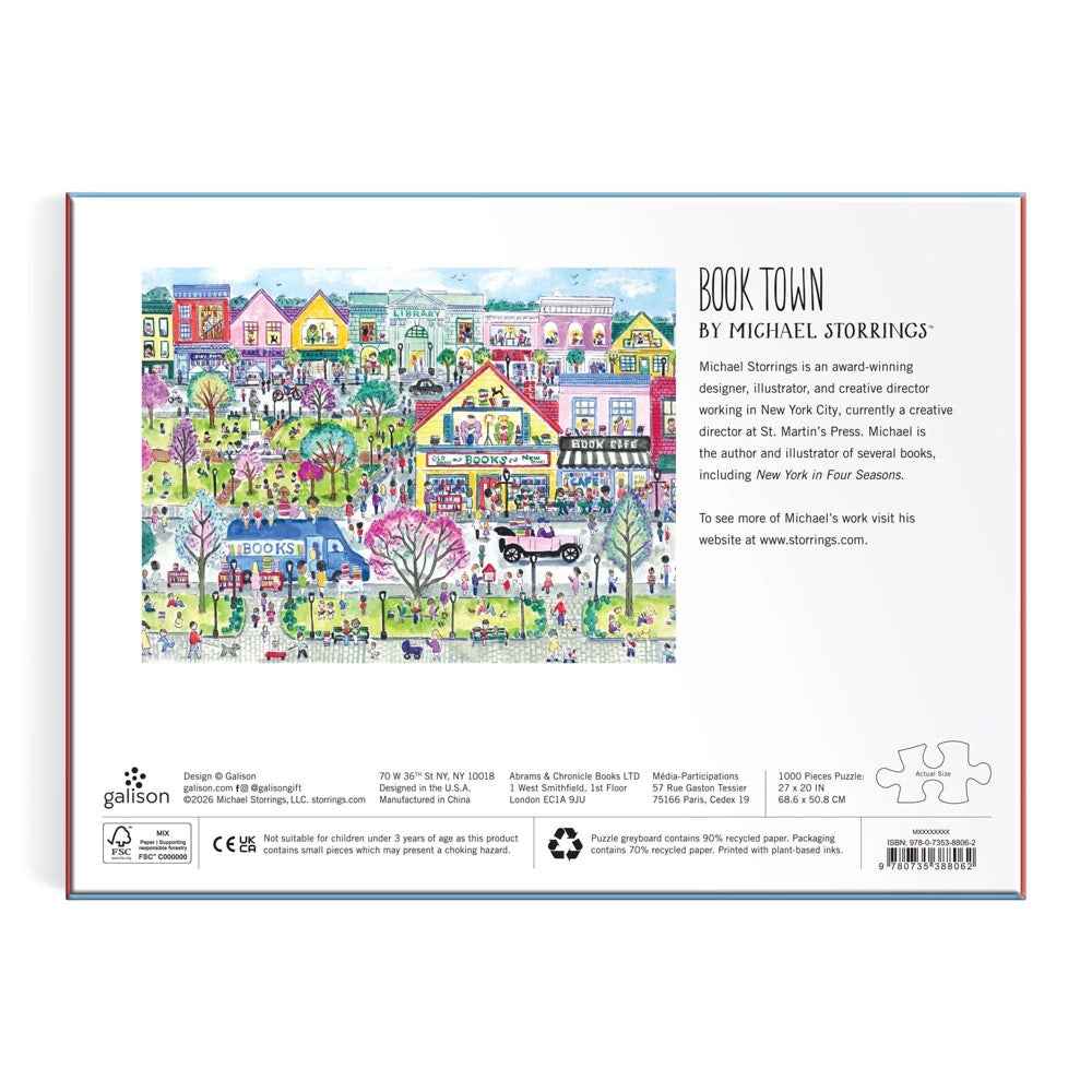 Galison Michael Storrings Book Town 1000pc Jigsaw Puzzle