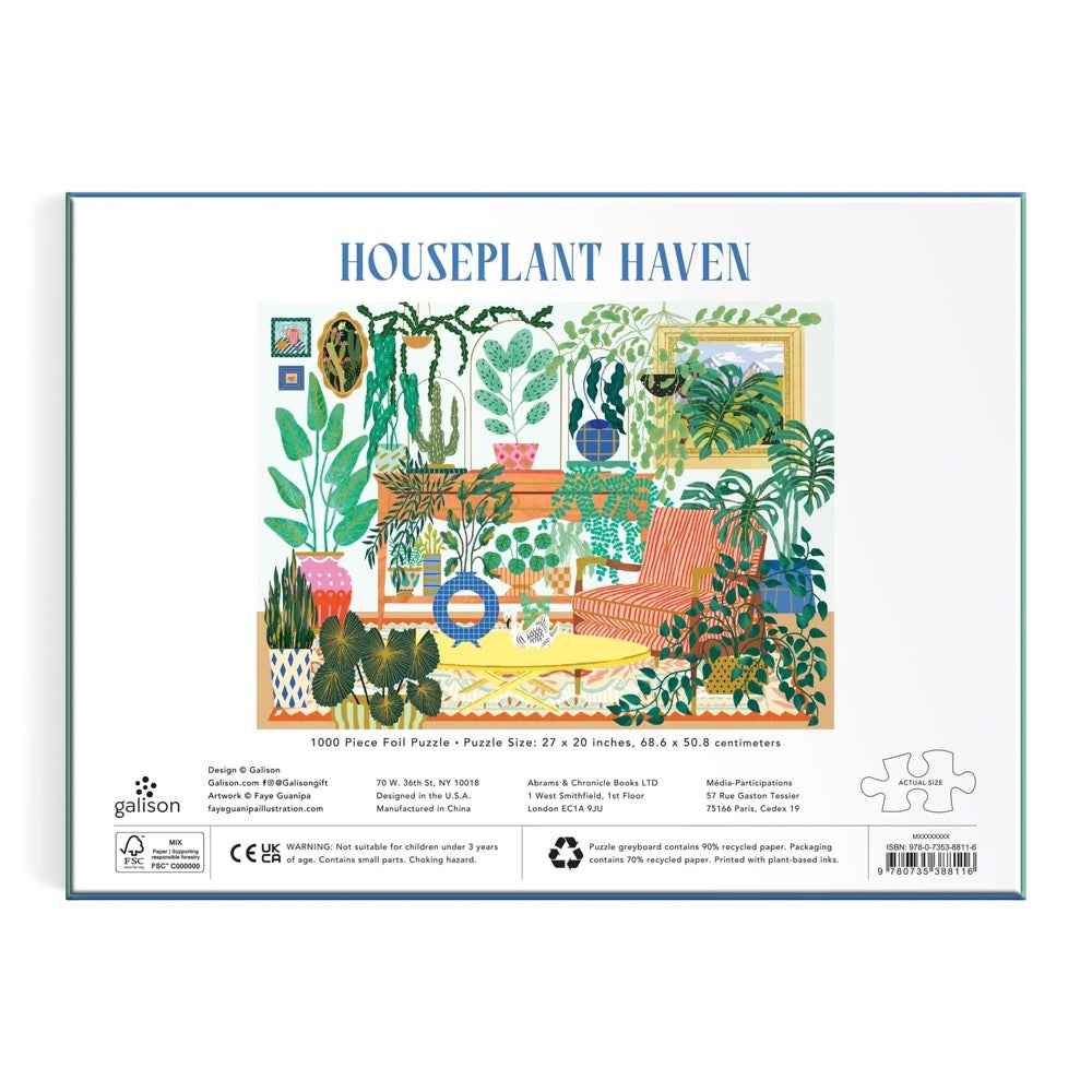 Galison Houseplant Haven Foil 1000pc Jigsaw Puzzle