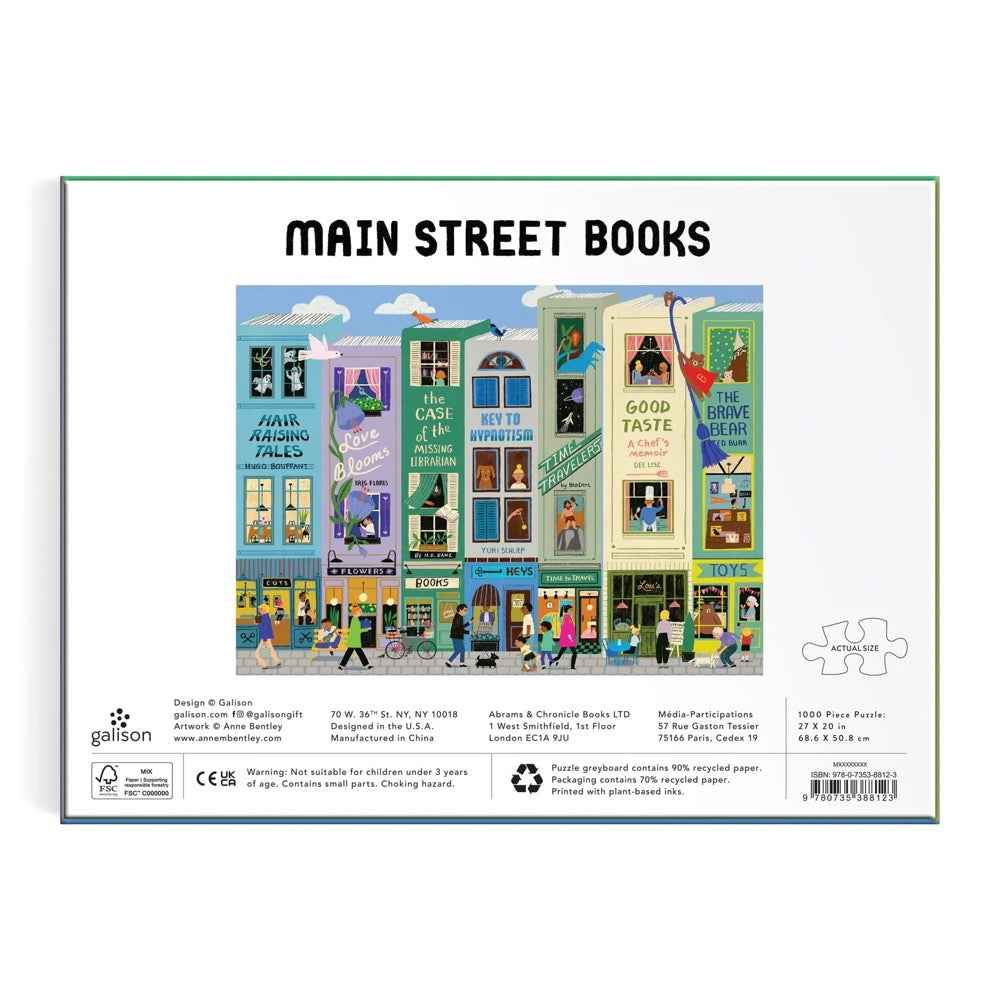 Galison Main Street Books 1000pc Jigsaw Puzzle