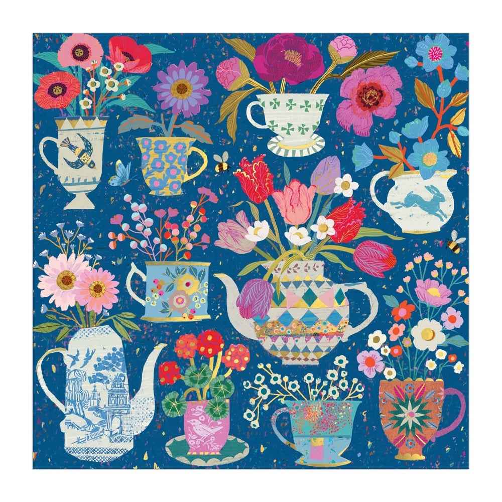 Galison Victoria Ball Potted Teacups Foil 500pc Jigsaw Puzzle 9780735388154