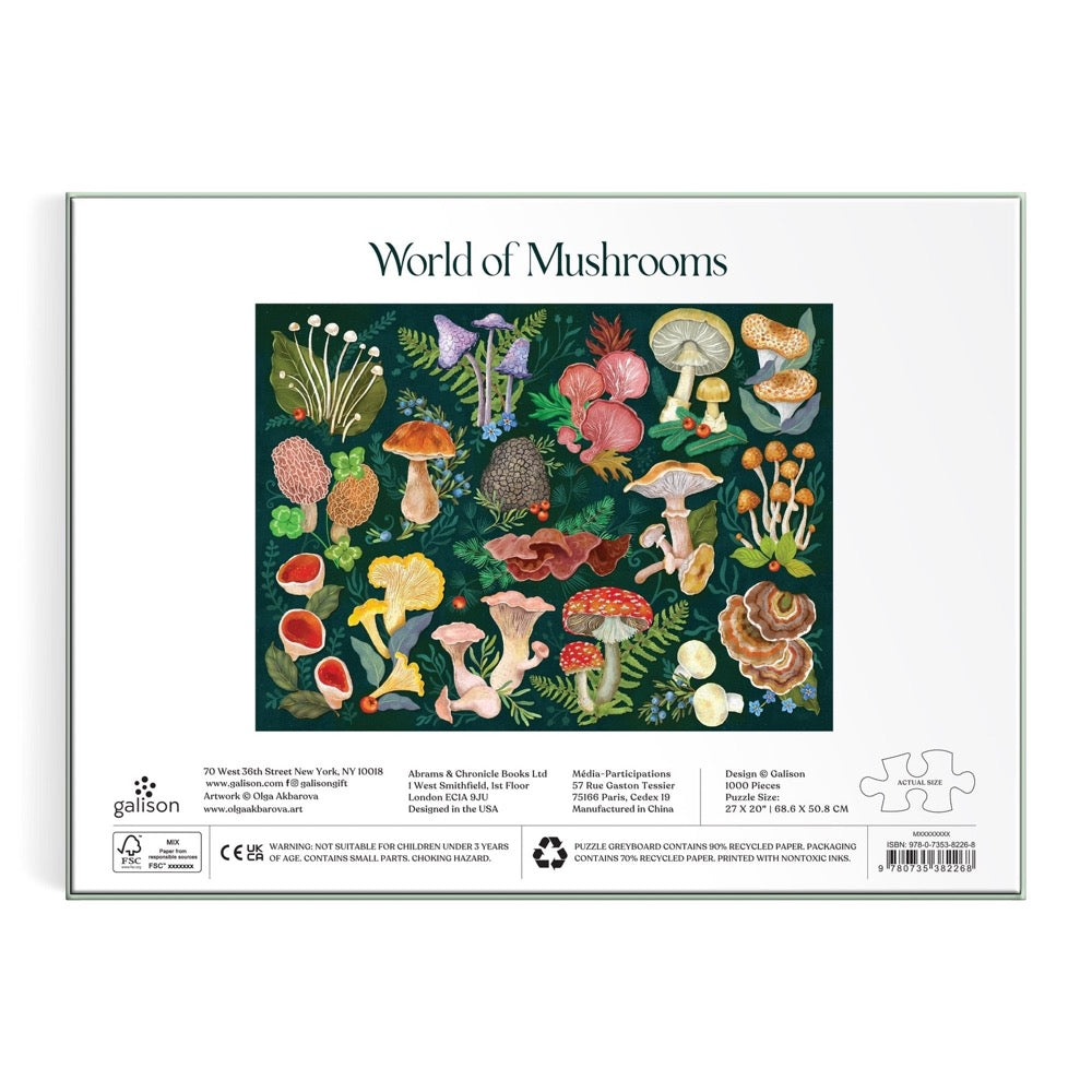 Galison World of Mushrooms 1000pc Jigsaw Puzzle