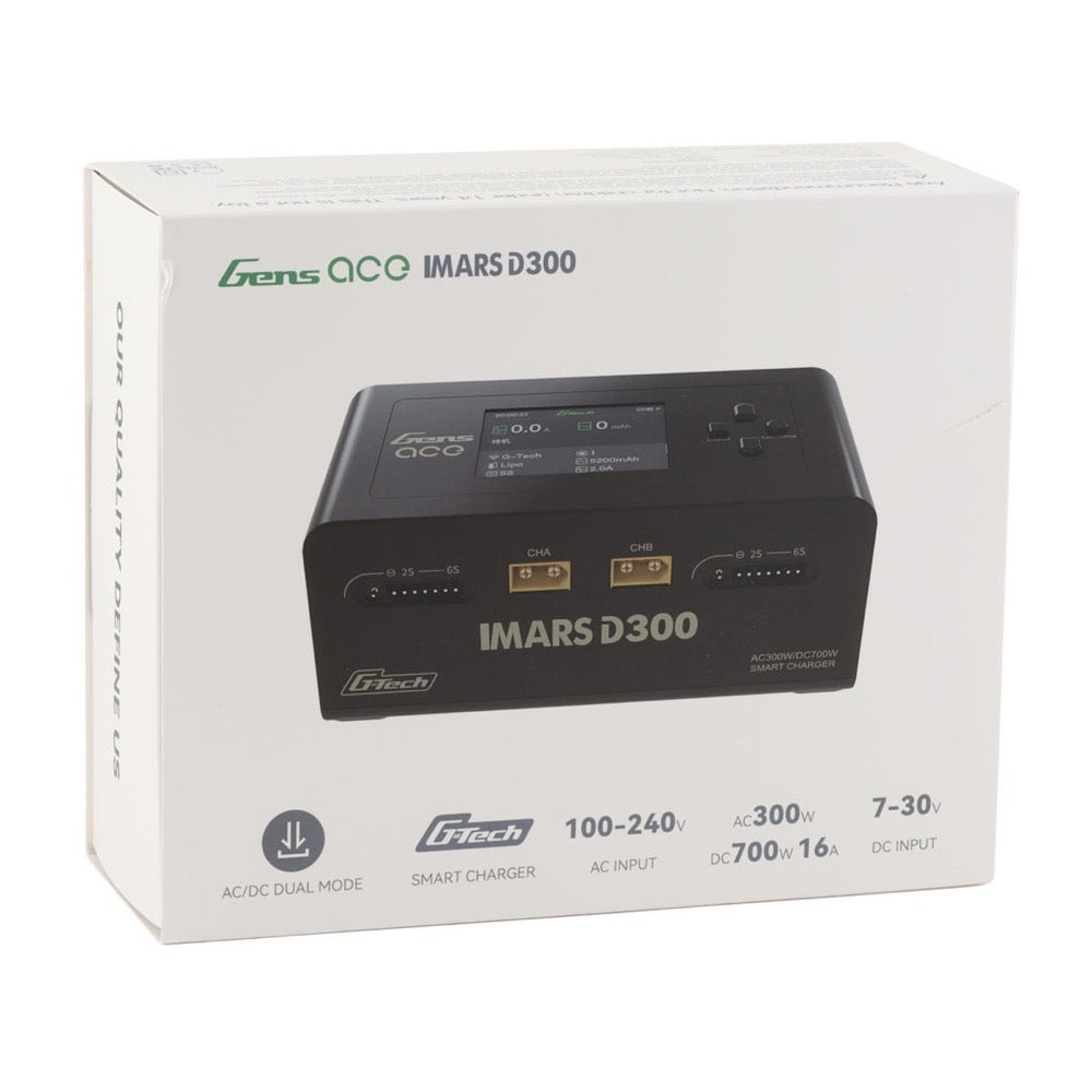 Gens Ace Imars D300 G-Tech Channel AC/DC 300W/700W RC Battery Charger (Black)