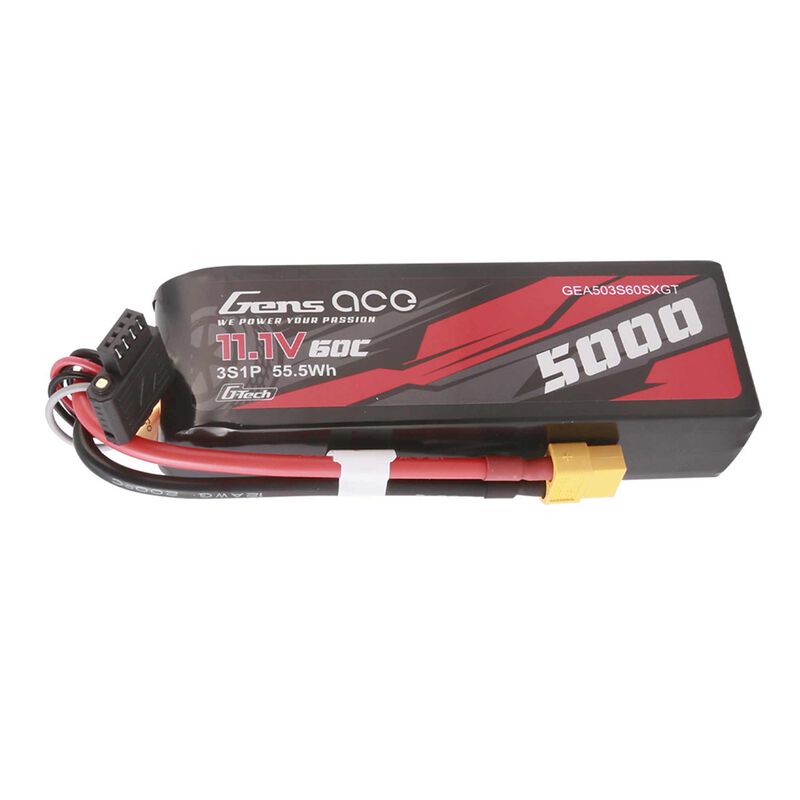 Gens Ace G-Tech 11.1V 3S 5000mAh 60C Soft Pack Lipo Battery (XT60)