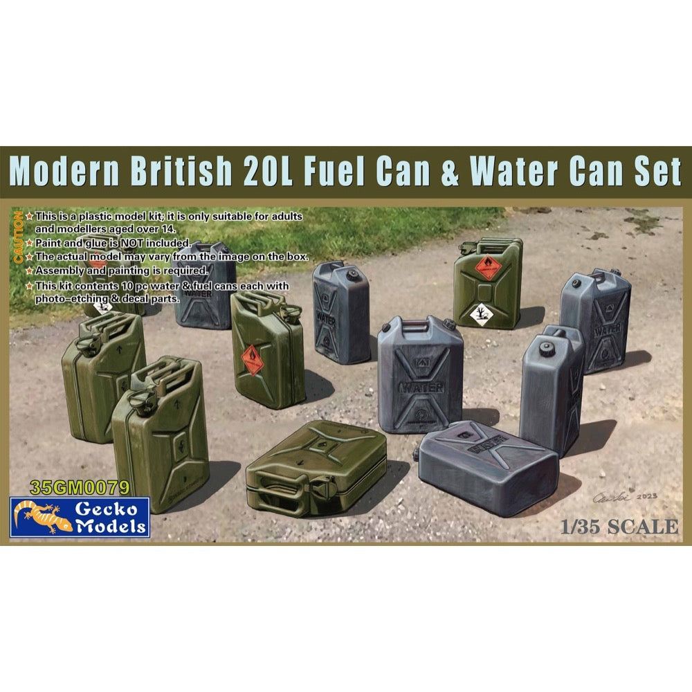 Gecko Models 35GM0079 1/35 Modern British 20L Fuel Can and Water Can Set