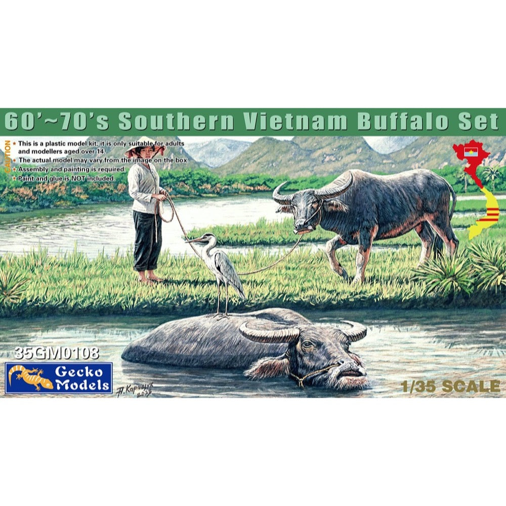 Gecko Models 35GM0108 1/35 60s-70s Southern Vietnam Buffalo Set 4892667351085