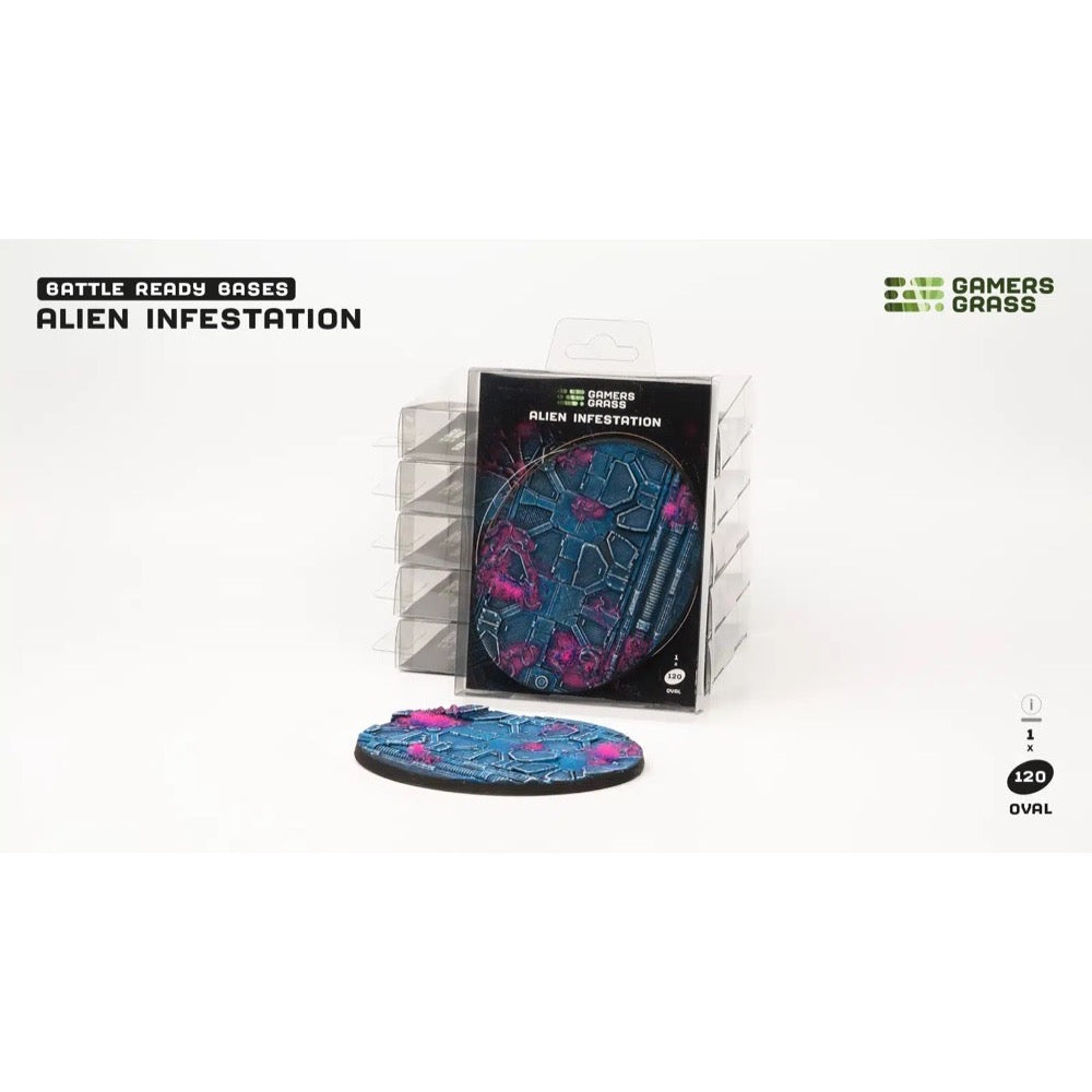 Gamers Grass GGB-AIO120 Alien Infestation Bases Oval 120mm 1pc