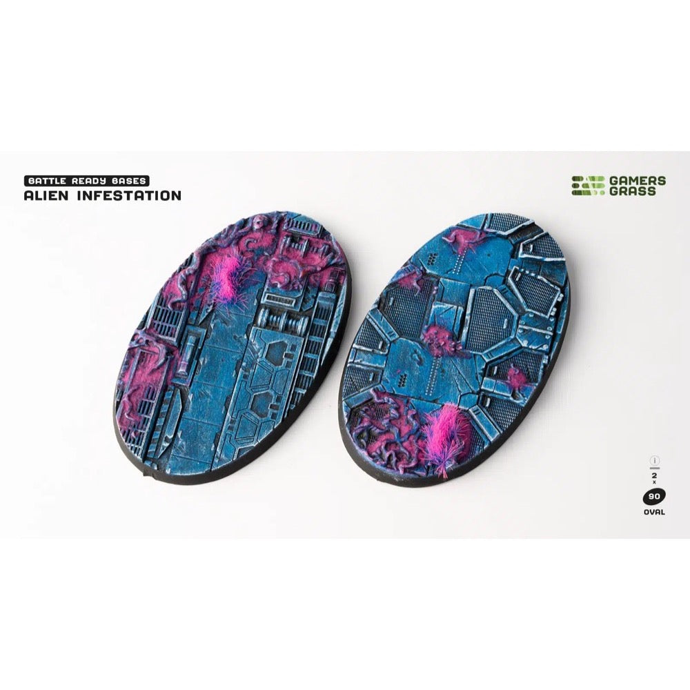 Gamers Grass GGB-AIO90 Alien Infestation Bases Oval 90mm 2pc