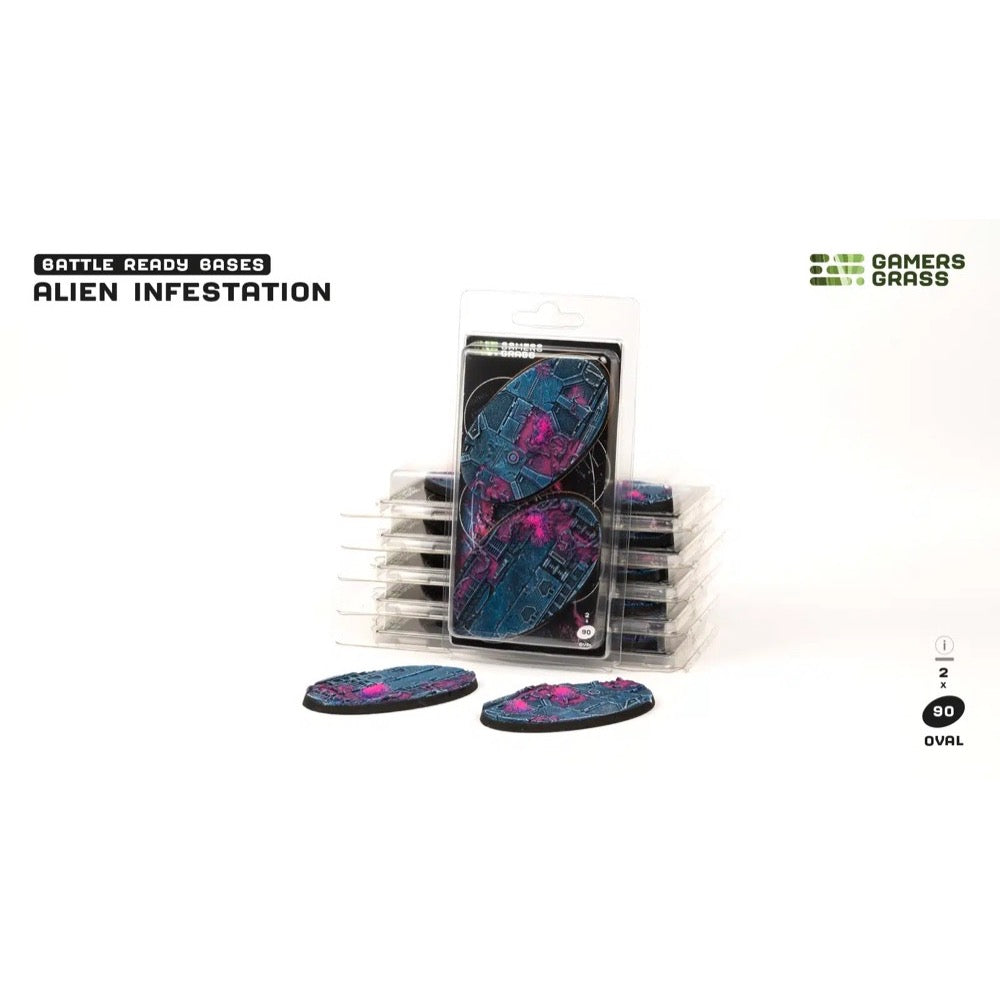 Gamers Grass GGB-AIO90 Alien Infestation Bases Oval 90mm 2pc