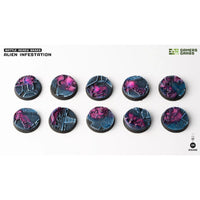 Gamers Grass GGB-AIR25 Alien Infestation Bases Round 25mm 10pc