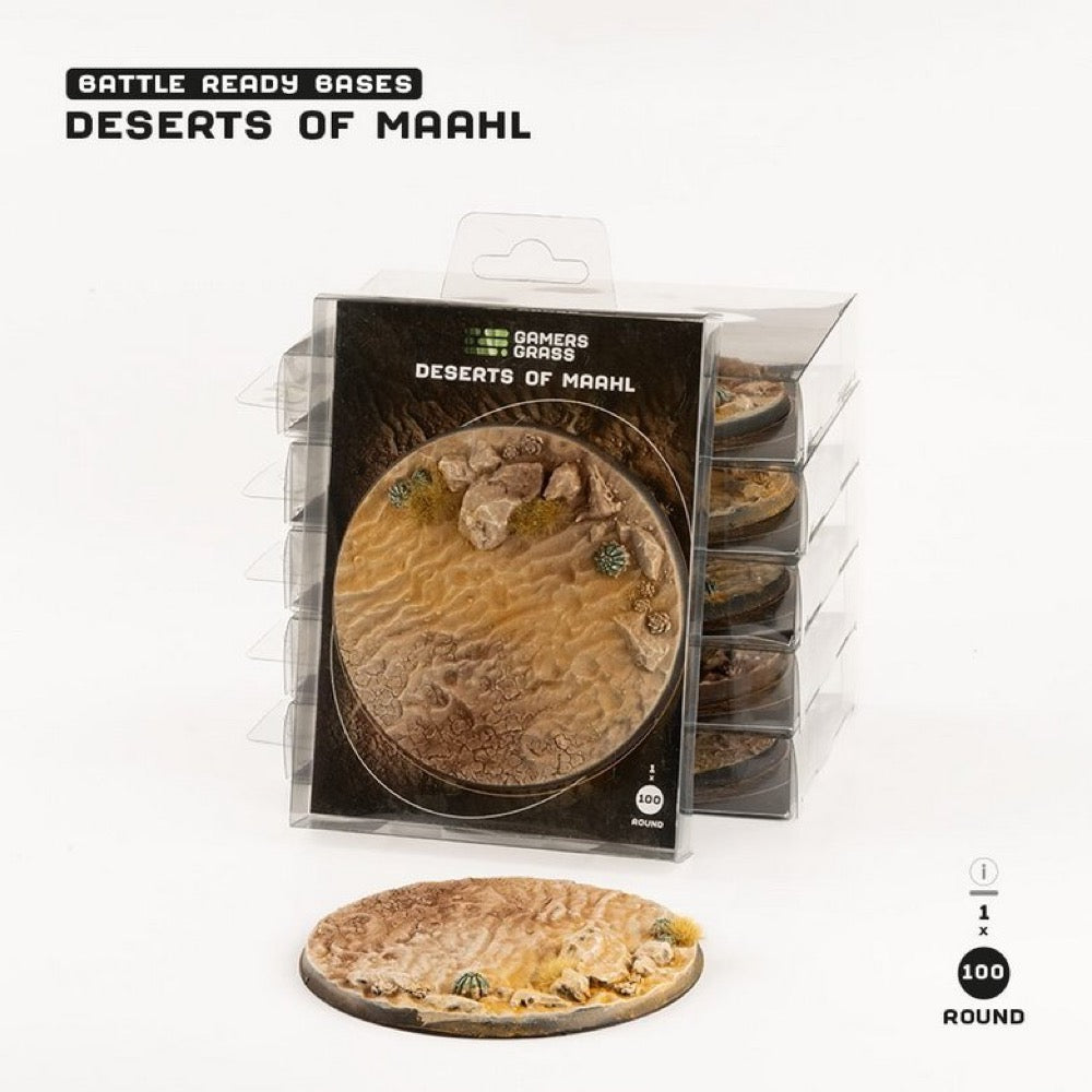 Gamers Grass GGB-DR100 Battle Ready Deserts of Maahl Round Bases 100mm 1pc