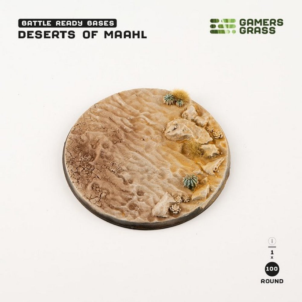Gamers Grass GGB-DR100 Battle Ready Deserts of Maahl Round Bases 100mm 1pc