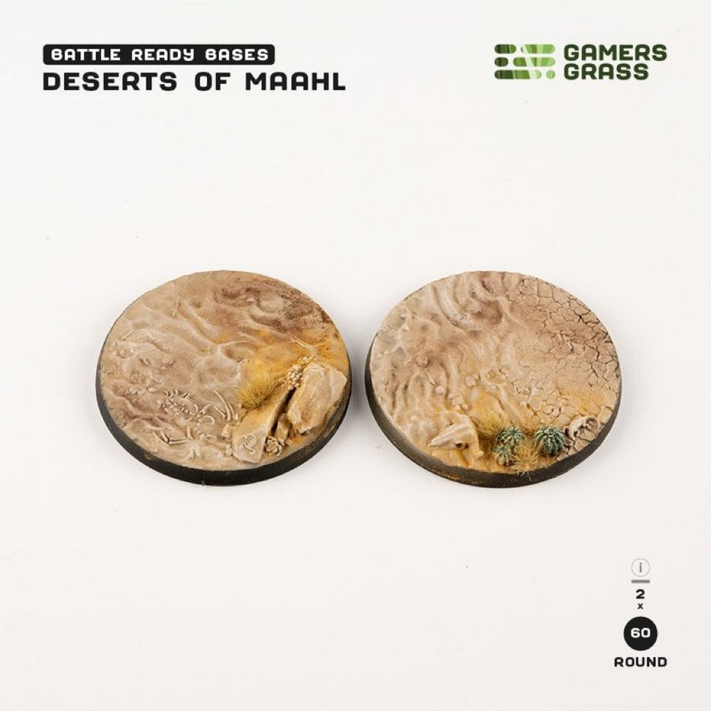 Gamers Grass GGB-DR60 Battle Ready Deserts of Maahl Round Bases 60mm 2pc