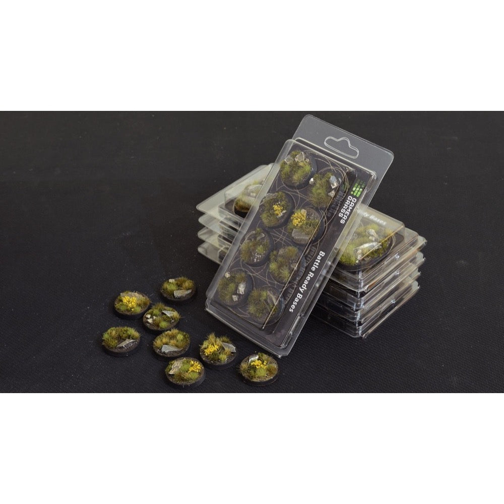 Gamers Grass GGB-HLR32 Battle Ready Highland Bases Round 32mm 8pc