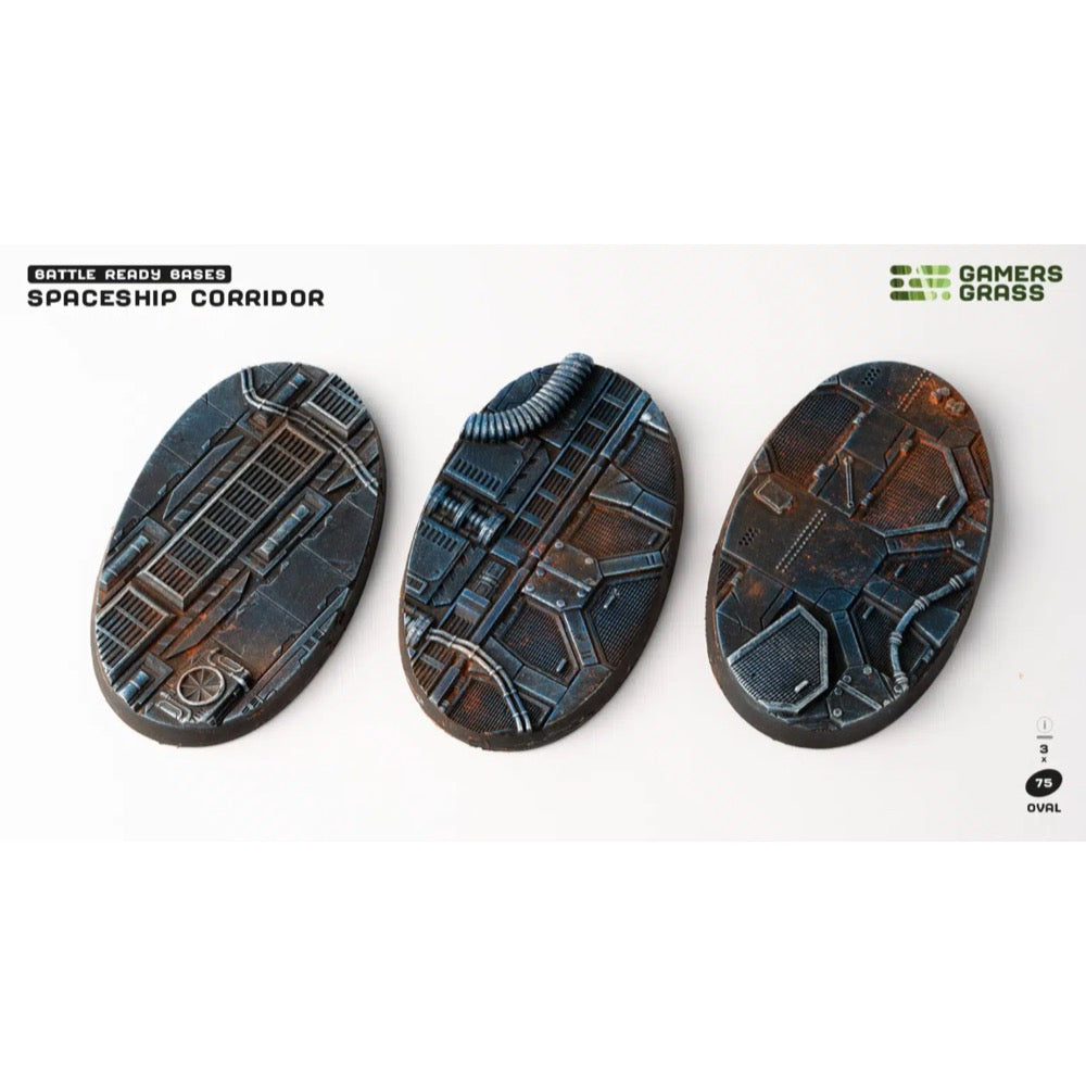 Gamers Grass GGB-SPO75 Spaceship Corridor Bases Oval 75mm 3pc