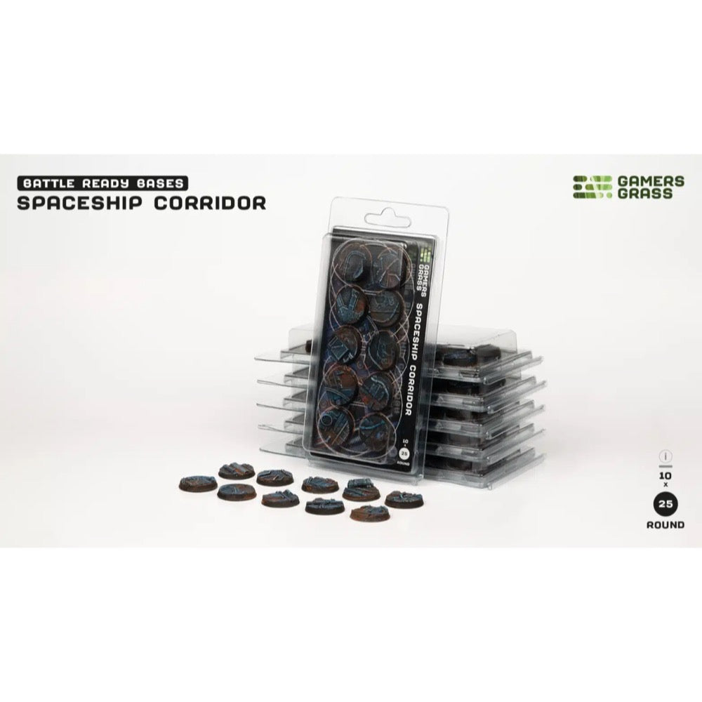 Gamers Grass GGB-SPR25 Spaceship Corridor Bases Round 25mm 10pc