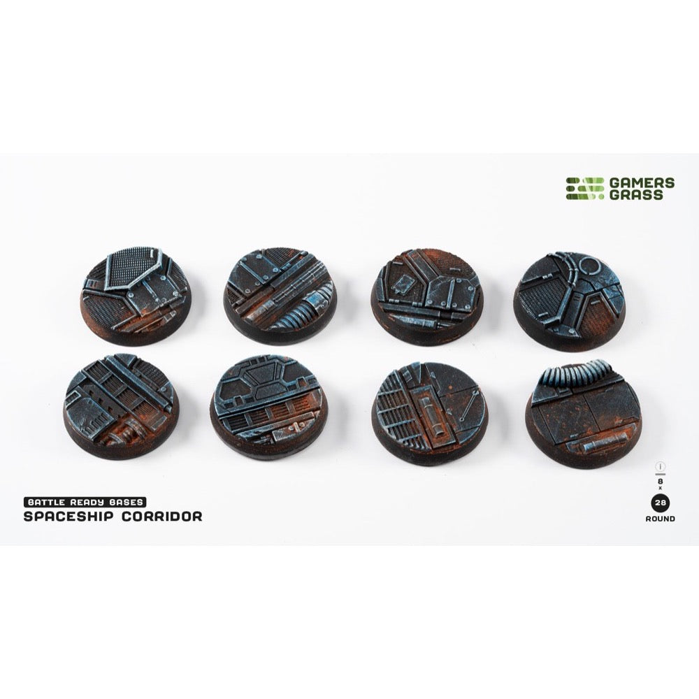 Gamers Grass GGB-SPR28 Spaceship Corridor Bases Round 28mm 8pc