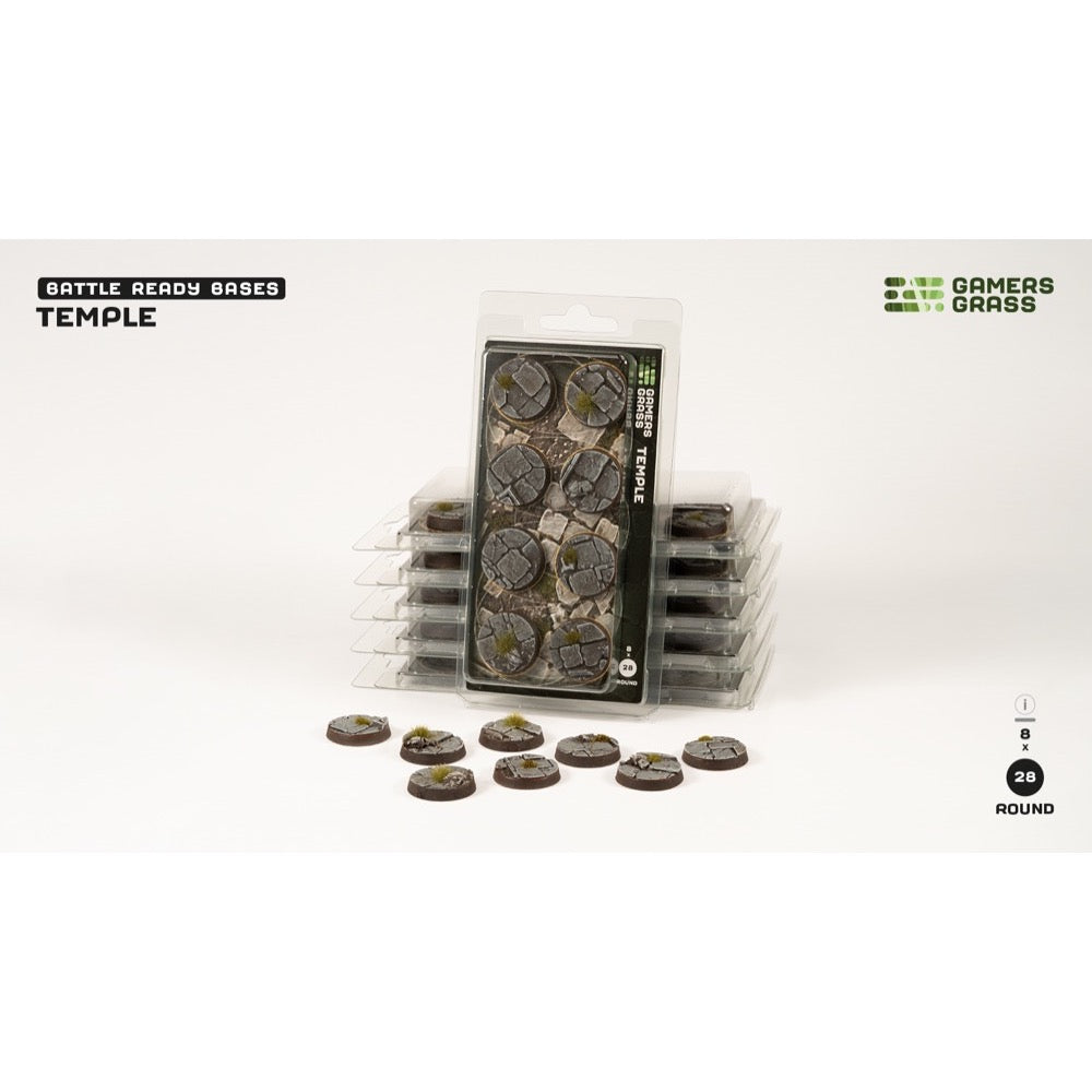 Gamers Grass GGB-TR28 Temple Bases Round 28mm 8pc